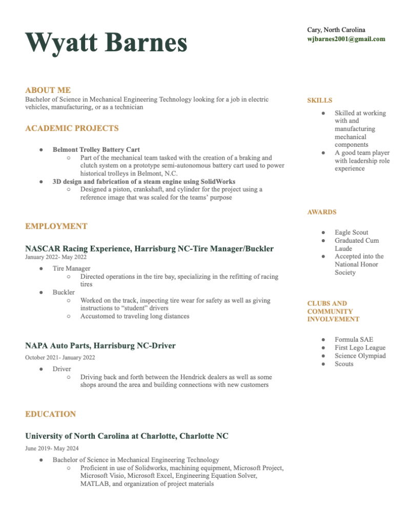 Click to download a PDF of Wyatt Barnes' resume